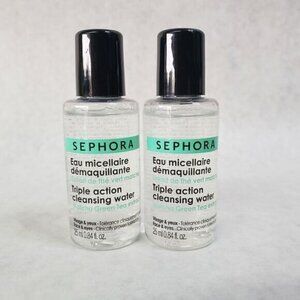 2 SEPHORA Triple Action Micellar Cleansing Water .84 oz Each 50 ml 1.68 oz Total